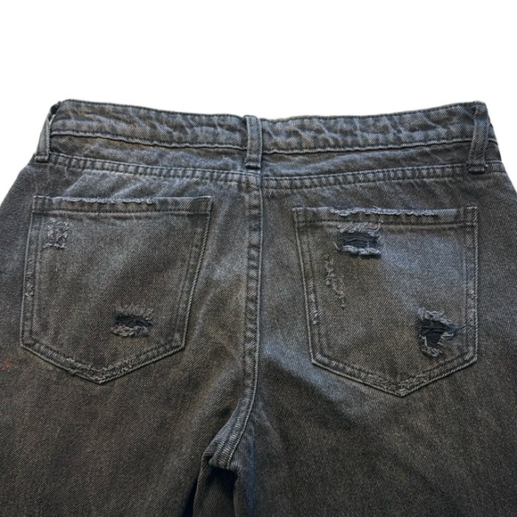 BP Low Waist Wide Leg Jeans Size 26 Sunwashed Black Distressed - Picture 5 of 8